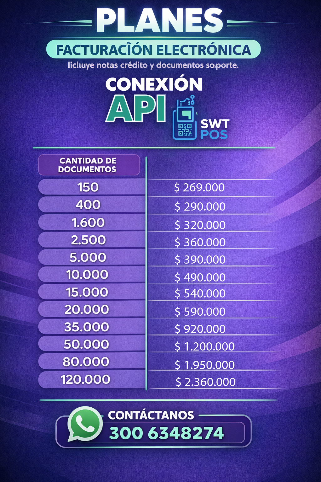 Planes de Facturación Electrónica SWT POS